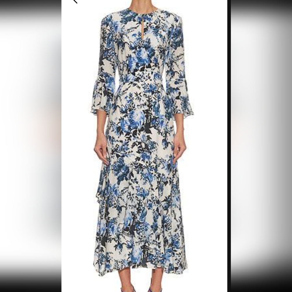Not For Sale ERDEM  V-Neck Bell Sleeve Florence Dress 12 Retail 4000